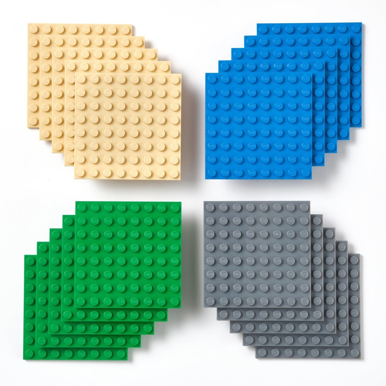 Strictly Briks Building Blocks Base Plates - Vibrant Multicolor Fun with Building Bricks - Sturdy Foundation for Brick Baseplates - 8x8 Stud, 20 Pack, Multicolor